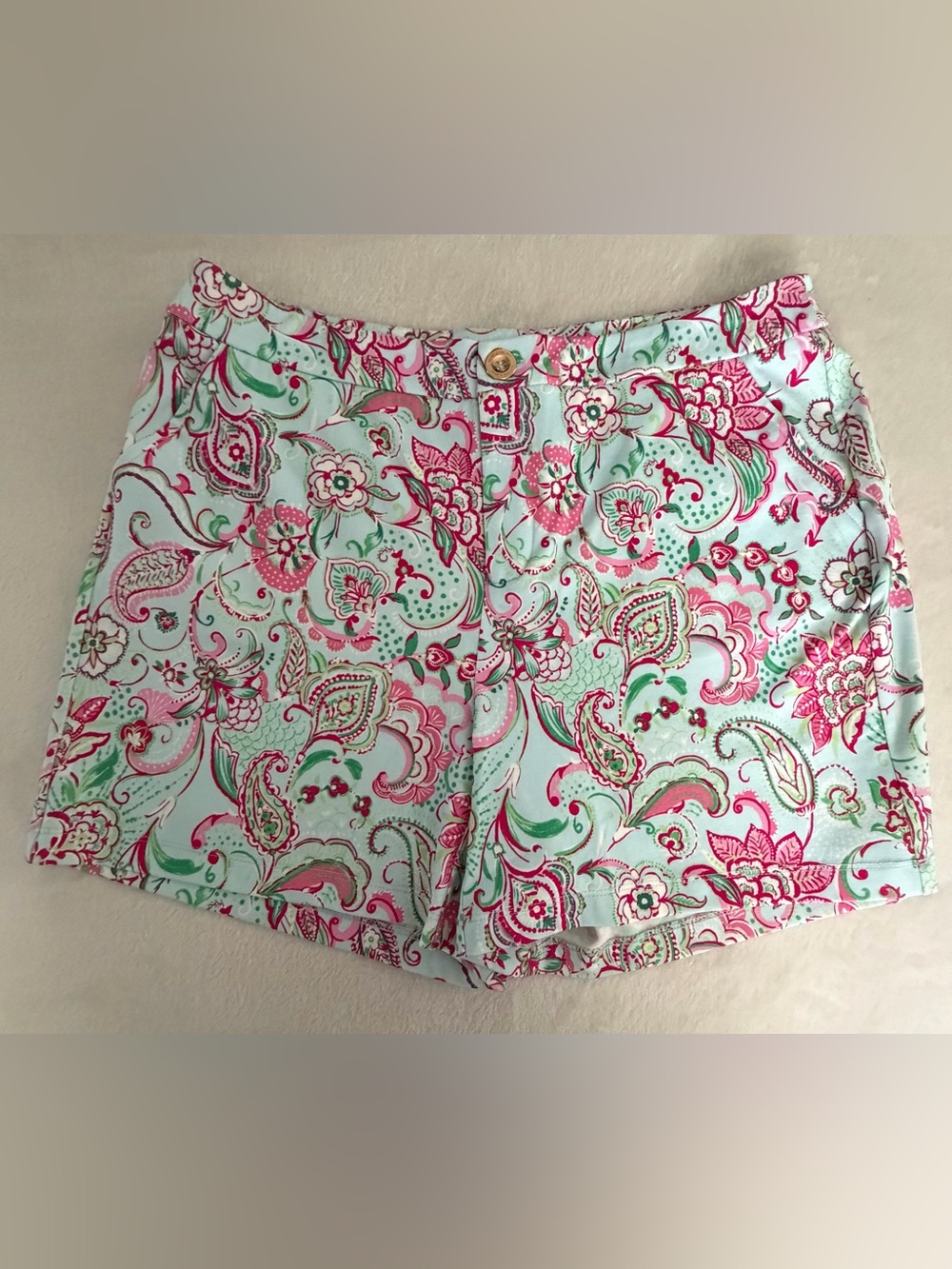 Dear Scarlett NWT Sun Cool Multi Color Stretch Floral Paisley Shorts - Picture 2 of 16